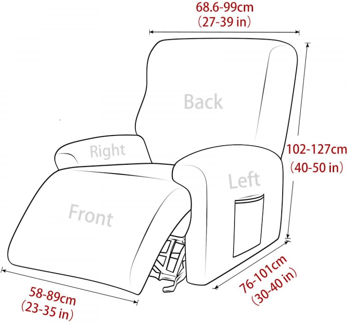 Chair Covers Armchair Covers Furniture Protector Anti-Slip Reclining Sofa Slipcover with Pocket Stretch Sofa Couch Chair Slipcovers Set Wingback Chair Slipcover 4 Pieces