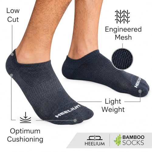 Image of HEELIUM Bamboo Ankle Socks for Men & Women | Ultra-Soft, Odour-Free, Thin & Breathable | 3X Softer than Cotton | Sizes - M (UK 4-8) & L (UK 9-13)