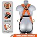 TRSMIMA Safety Harness Fall Protection - Men Construction Full Body Harness Kit for Work with Shock Absorbing Lanyard Tongue Buckle ANSI Orange