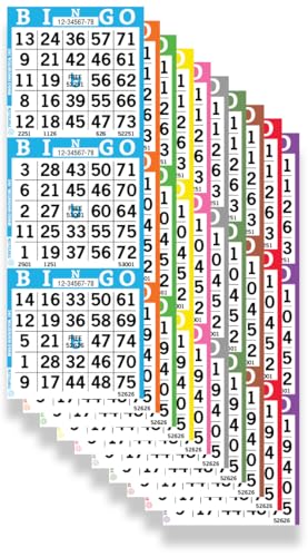 Bingo Books &ndash; 3 Faces, 10 Pages Each, 100 Disposable Game Books &ndash; Bold Dauber Sheets &ndash; Recyclable Bingo Cards for Seniors & Adults (3on10up)