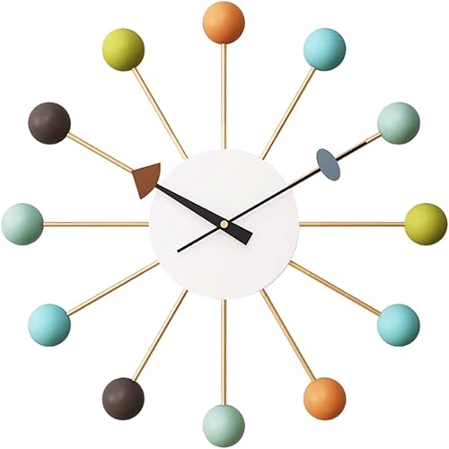 Reloj de pared - Reloj de pared grande con cuentas de haya moderno reloj de pared de lujo con movimiento silencioso de 20 pulgadas, reloj grande