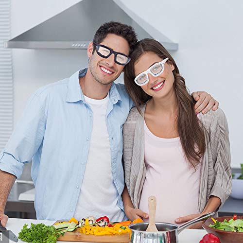4 Pcs Onion Goggles Glasses, Anti-Fog No-Tears Kitchen Onion Glasses with Inside Sponge, Kitchen Gadget for Chopping Onion Tearless BBQ Grilling Dust-proof for Women Men Cleaning Kitchen