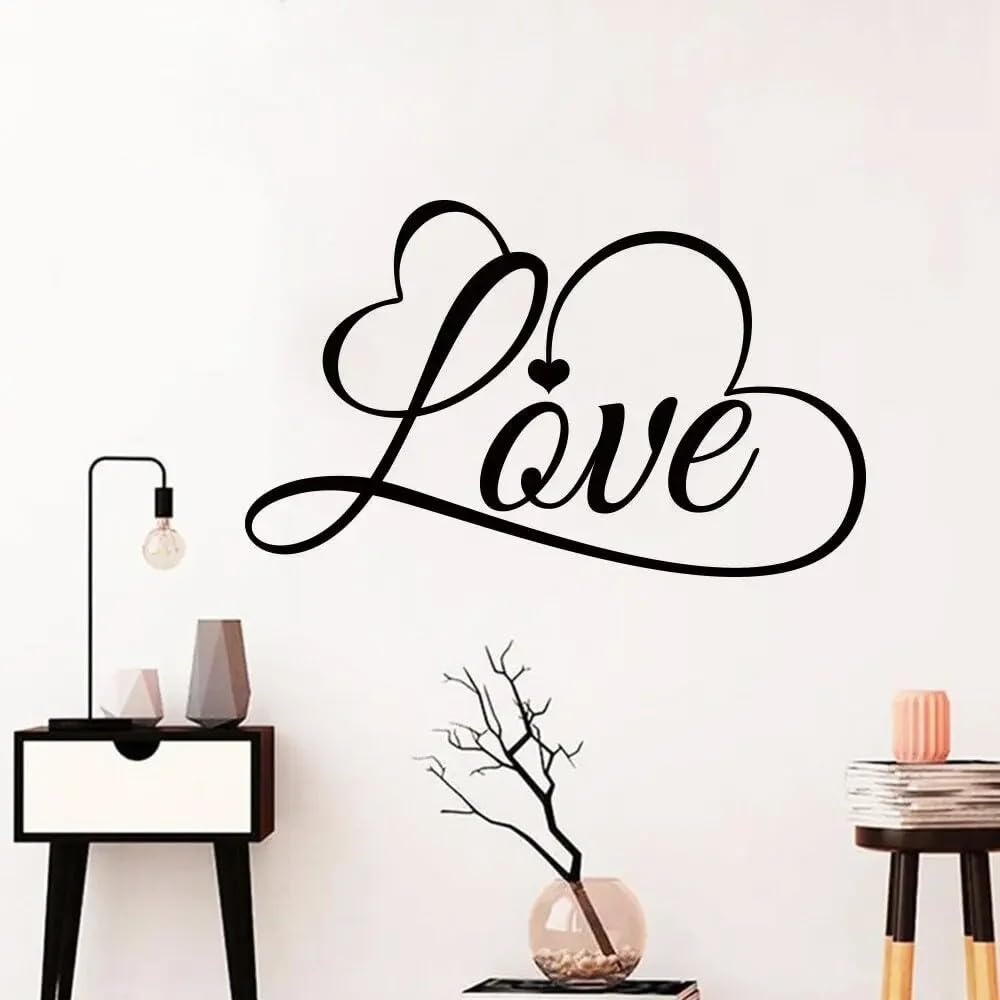 Romantic Love Wall Sticker for Home Bedroom Decoration Livingroom Decor Stickers Wall Decals Removable Mural Decoration L 43cm X 27cm