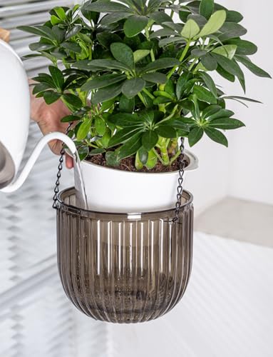Calvalor 16.5 cm Set of 2 Hanging Plants Pot Hanging Flower Pots Outdoor Hanging Basket Outdoor Hanging Basket Hanging Indoor Hanging Pot for Plants Hanging Flower Pot Hanging Flower Pots Hanging - Image 4