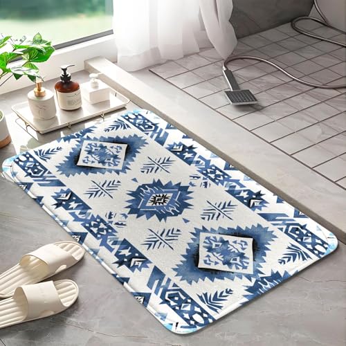 Tapis de bain en mousse à mémoire de forme VCS style bohème moderne absorbant taille M - 6