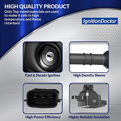 Spark Plugs And Coil Packs Of 4 - Compatible With 2002-2006, Nissan, Altima, Sentra, 2002-2008, X-Trail, 2.5L Replacement For, 5C1395, C1398, 22448-8H315, Uf350 #TOP3