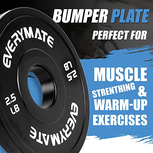 Image of EVERYMATE Change Weight Plates 1.25LB 2.5LB 5LB Set Fractional Olympic Bumper Plates for Cross Training Steel Insert Strength Training