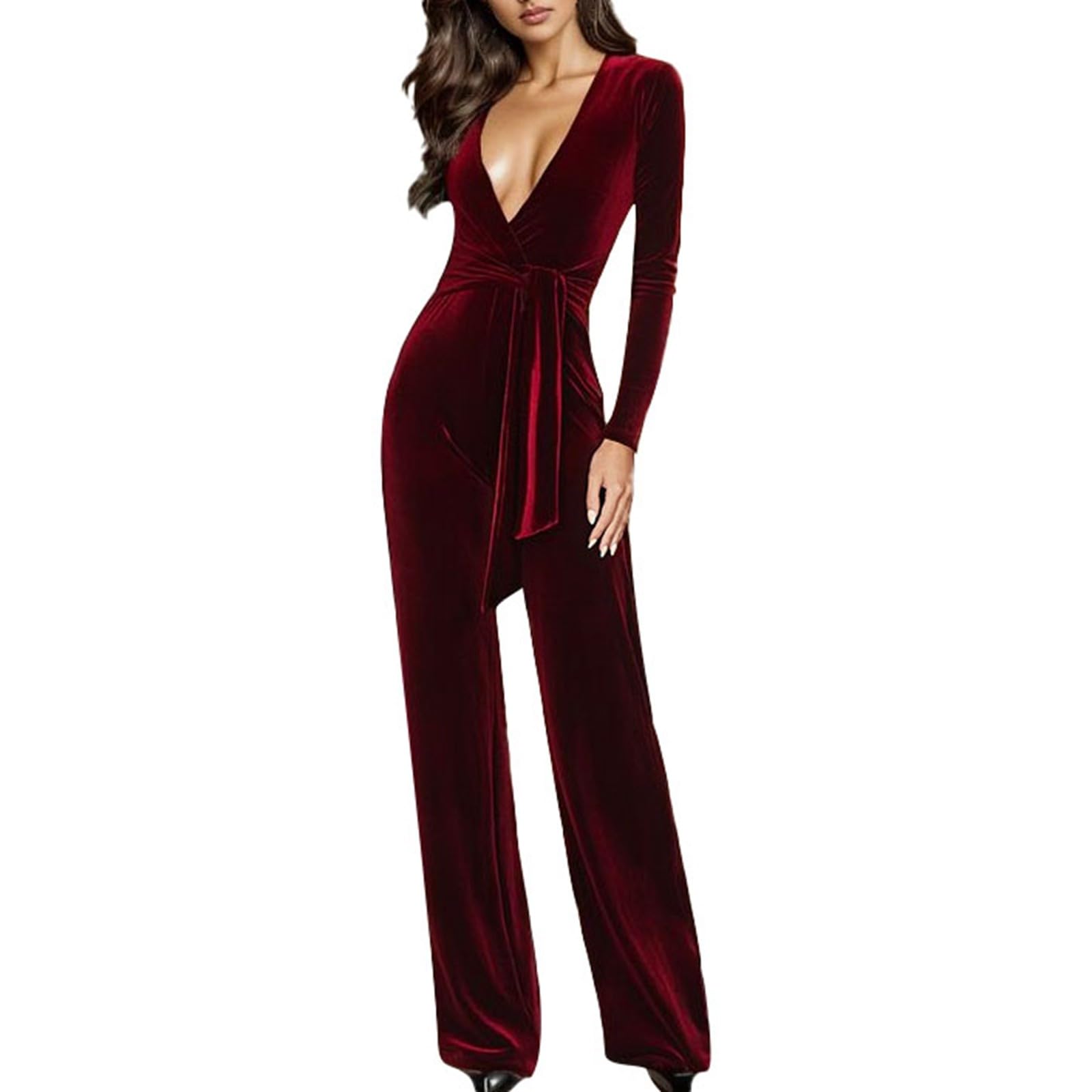 Jumpsuit Damen Sommer Lang, Overall Damen Elegant Festlich, Einteiler Festival Outfit Playsuit Hohe Taille Einfarbig Gerades Bein Hose Romper Hosenanzug Business Mit Ärmeln Casual Jumpsuit Damen Sport