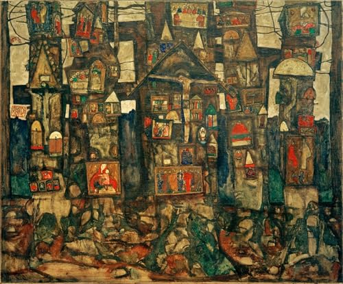 Peinture Poster Impression Egon Schiele Dévotion à la forêt Toile Premium 60x90cm