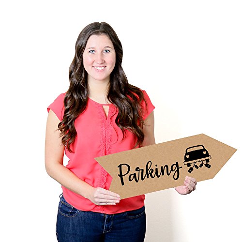 Rustic Wedding Parking Signs - Wedding Sign Arrow - Double Sided Directional Yard Signs - Set Of 2 Parking Signs #TOP5