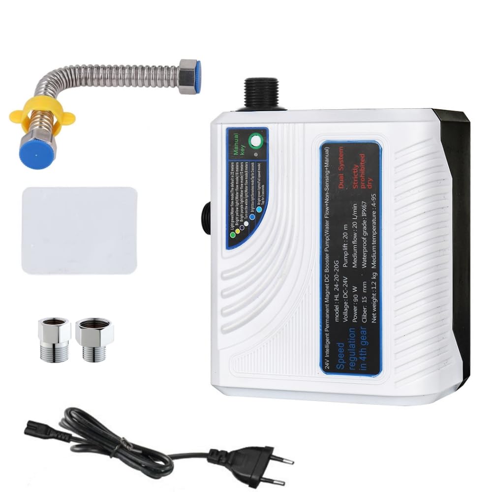 Bomba de refuerzo de presión de agua automática 280W Controlador sin escobillas DC 24V 43L/min para grifo ducha hogar cocina montada en pared