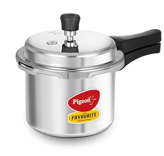 Pigeon By Stovekraft Favourite Aluminium Pressure Cooker with Outer Lid Gas Stove Compatible 3 Litre Capacity for Healthy Cooking (Silver) at Rs. 699
