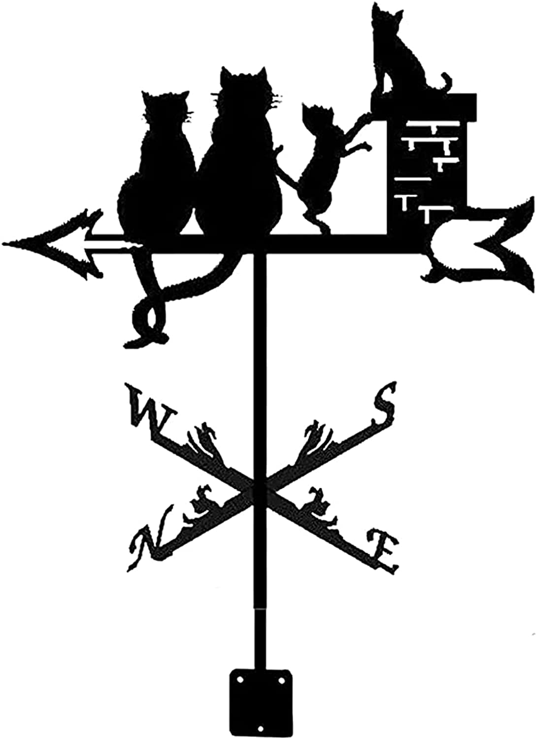 TAXXII Weather Vane Animal Metal Vintage Black Weathervane Wind Direction Indicator for Outdoor Garden Roof Paddock Decoion Vane-F