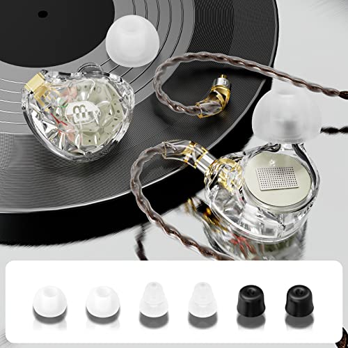 Image of BASN ASONE 14.2mm Planar Driver in-Ear Monitors Earphone with Two Detachable MMCX Cables for Musicians Drummers Bass Players Singers(Clear)