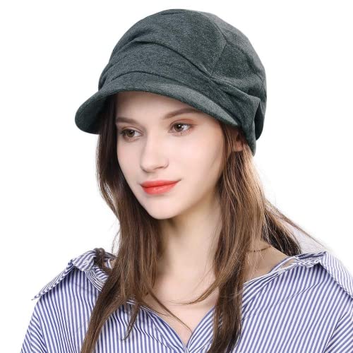 Comhats Sombrero de Verano para Mujer Gorra de Pico Boina con Visera Sombrero de Mujer Gris M Cover