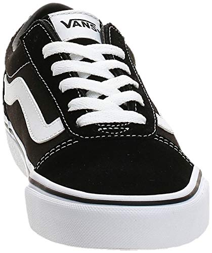 Vans Women’s Ward Suede/Canvas Low-Top Sneakers, Black ((Suede/Canvas) Black/White Iju), 3 UK