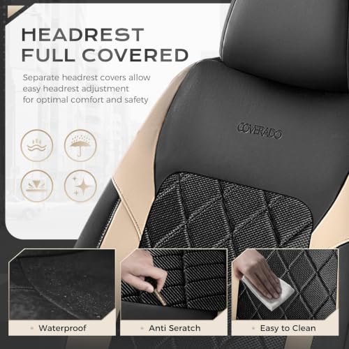 Image of Coverado Car Seat Covers, Seat Covers Full Set, 5 Seats Automotive Seat Cover, Mesh Breathable Seat Protectors, Universal Fit for Most Cars