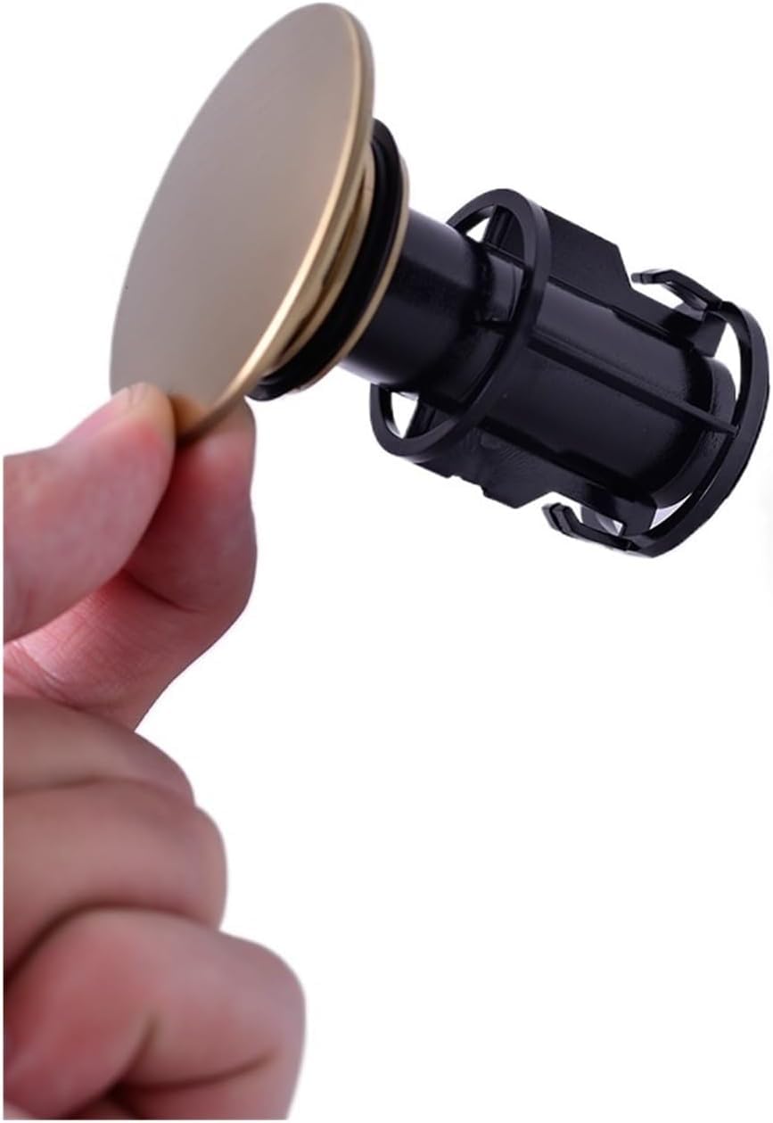 Tapón emergente para fregadero, tapón para lavabo, Drenaje del tapón del lavabo Drenaje del lavabo Negro/Níquel cepillado/Cromo/Oro rosa Fregadero del baño Empuje hacia abajo Desagües emergentes con d