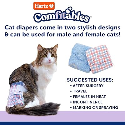 Hartz Comfitables Cat Diapers, Size S 16 Count, Comfortable & Secure Fit, Easy to Put On