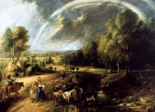 Tableaux Graffiti Art Mural Rubens 60x90cm poster impression paysage moderne arc-en-ciel