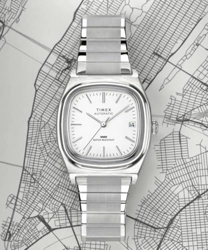 Image of Timex Automatic 1983 E Line Reissue 34mm Stainless Steel Expansion Band Watch