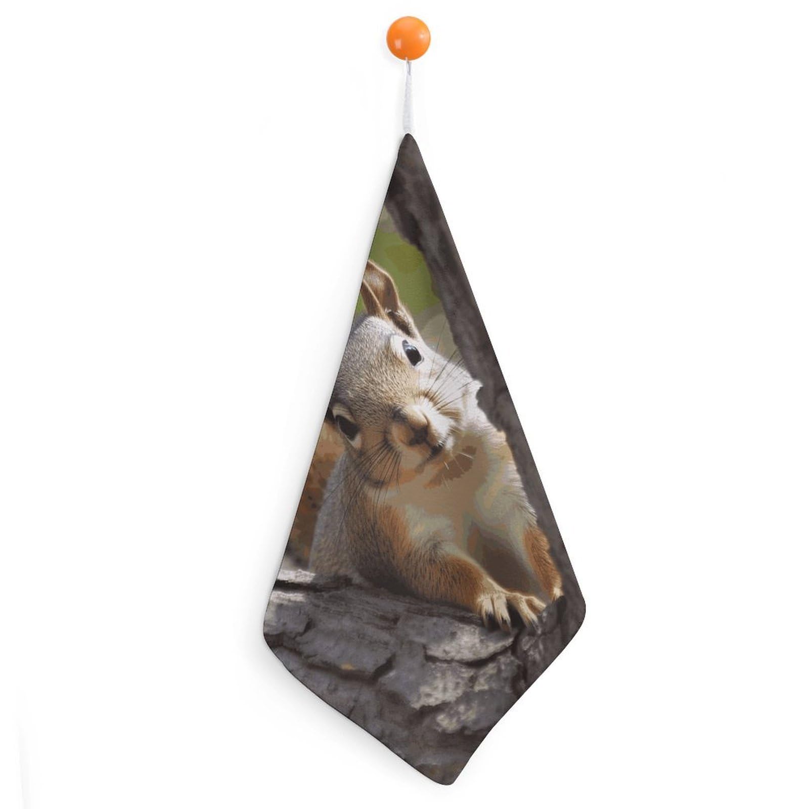 LDGSUPH Squirrel in The Tree Hand Towels Fashion Hand Face Towel with Hanging Strap Absorbent Soft Decorative Towel Fade Resistant Cozy Face Cloths for Kitchen Gym Bathroom Towels 1PCS