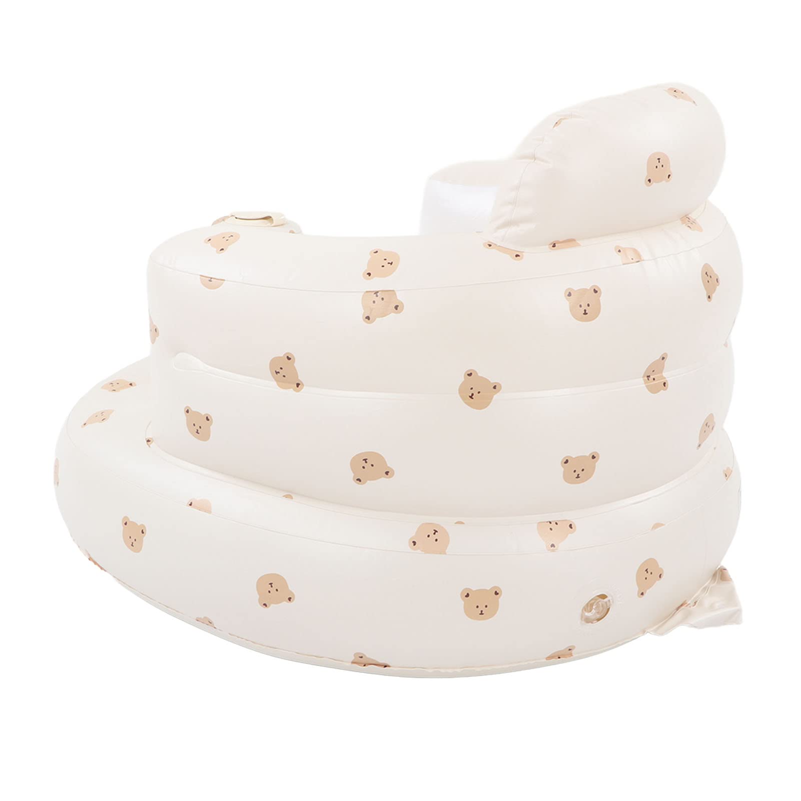 Opblaasbare Babystoel voor Baby's van 3-36 Maanden, Ingebouwde Luchtpomp, Babyrugsteunbank, Peuterstoel voor Thuis, Spelen, Dineren, Baden, Reizen (Medium Chassis Kersenprint