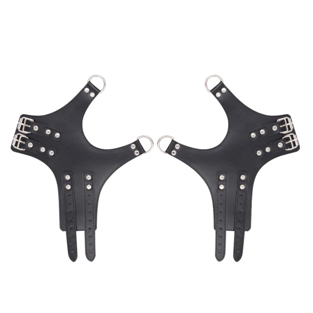 Sangle de suspension pour poignet de yoga - Kit d'entraînement de yoga - Accessoires réglables en cuir pour couples, hommes, femmes - Noir