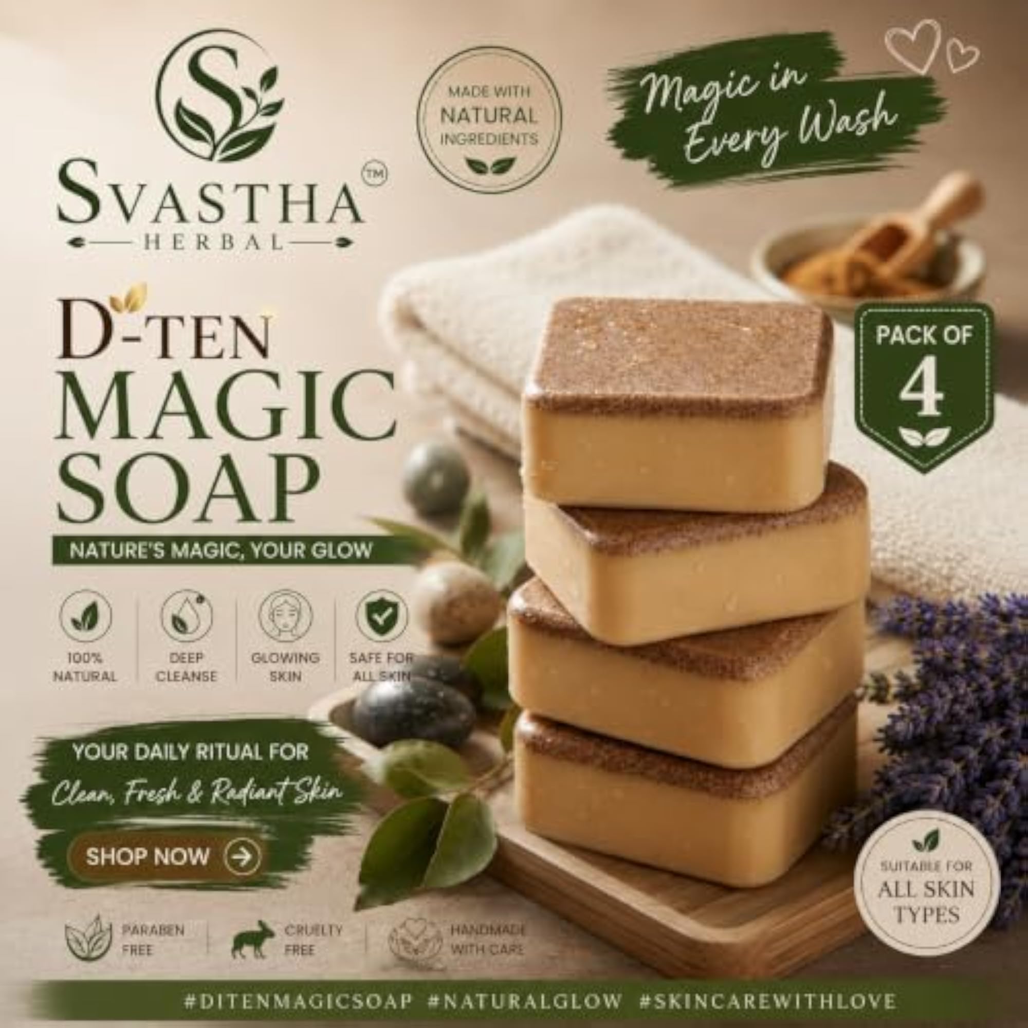 Natural D-Ten Magic Soap with Coffee & Goat Milk