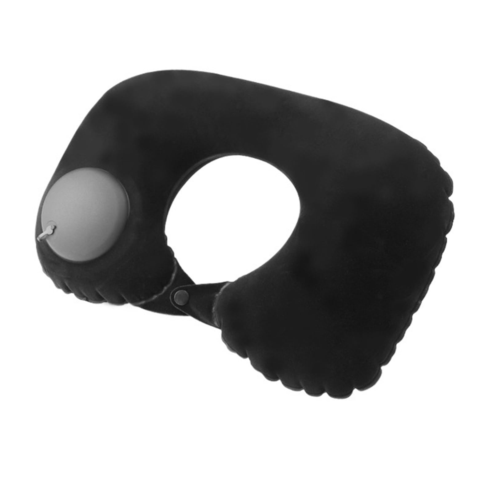 WWYYZAYC Pillow Neck Portable Folding Outdoor Traveling Car Airplane Inflate Ring Neck Pillows(Black)