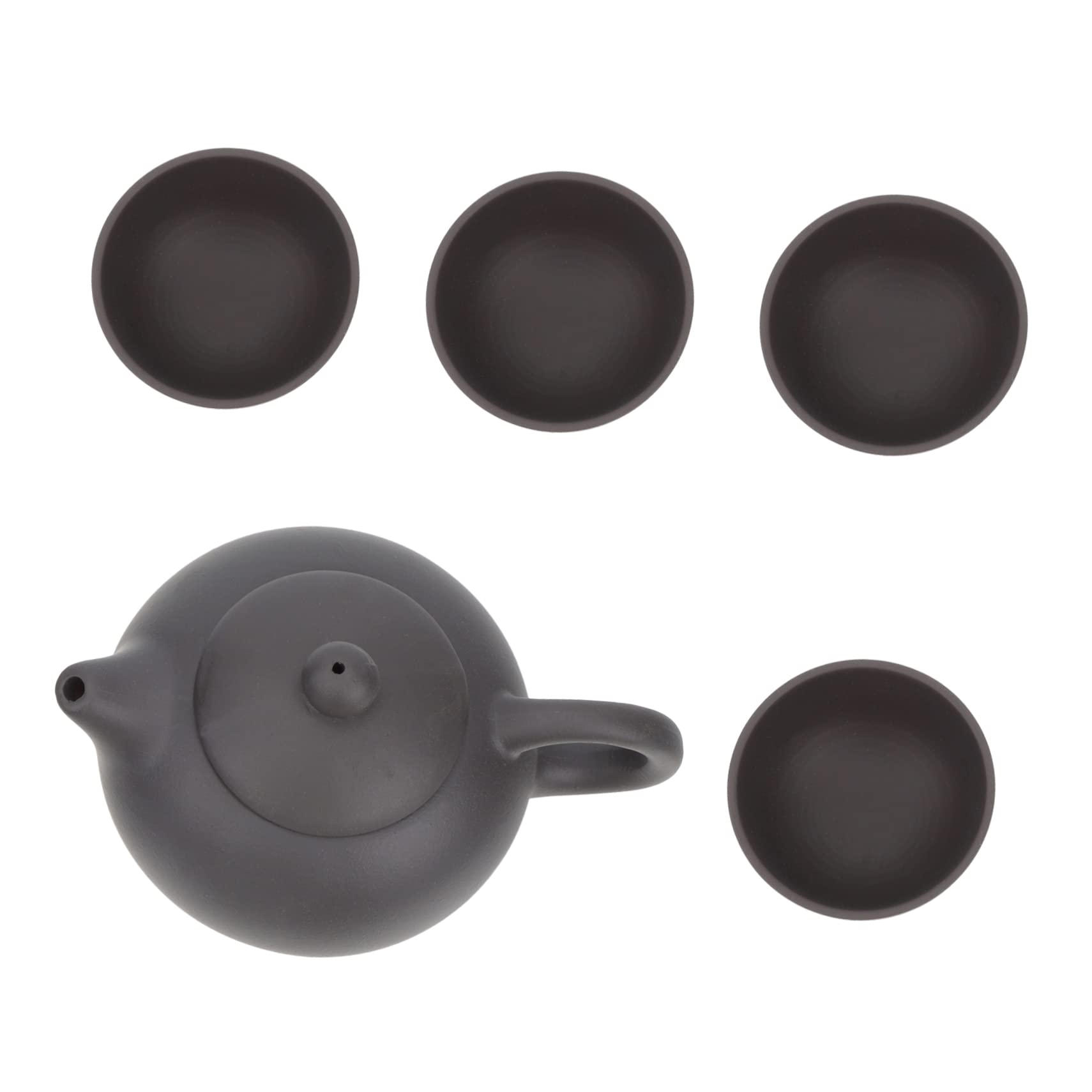 Ensemble De Tasses à Thé Théière,Théière En Argile Violette Changeant De Couleur,Service à Thé Chinois En Céramique Kung Fu,1 Casserole 2 Tasses,Avec Dessous De Verre (A - Poisson, Boite Cadeau