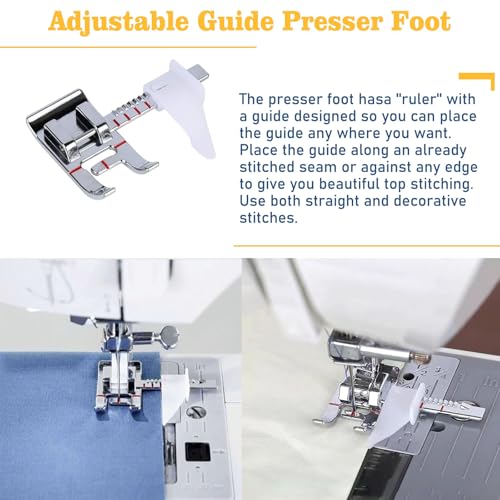 Pieds de machine à coudre en acier durable pour ourlet fin et précis - 7