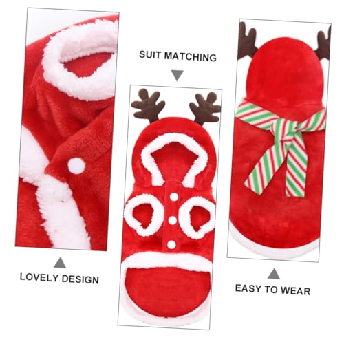 Disfraz navideño para perros talla S con bufanda rojo miniatura 7