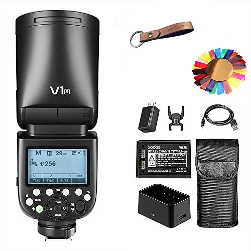 🔥 Flash Sale Godox V1-S Round Head Speedlite Compatible for Sony, TTL Speedlight 2.4G Wireless System 1/8000s High-Speed Sync, 10 Level LED Modeling Lamp, 2600mAh Lithium Battery with 1.5s Recycle Time