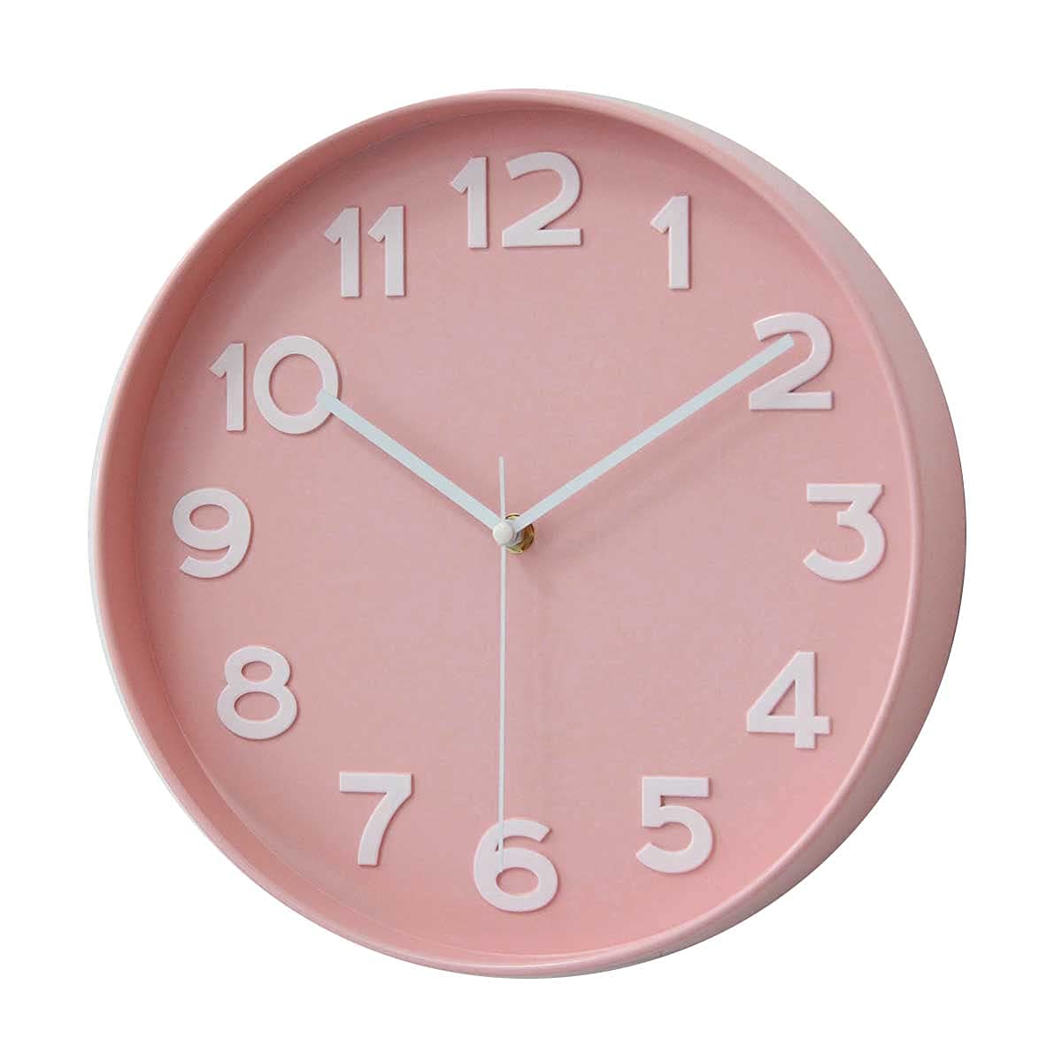 HZDHCLH Wall Clock 12 inch Silent Non Ticking Modern Wall Clocks Battery Operated Clocks for Kitchen Bedroom Living Room Office Decor (Pink)
