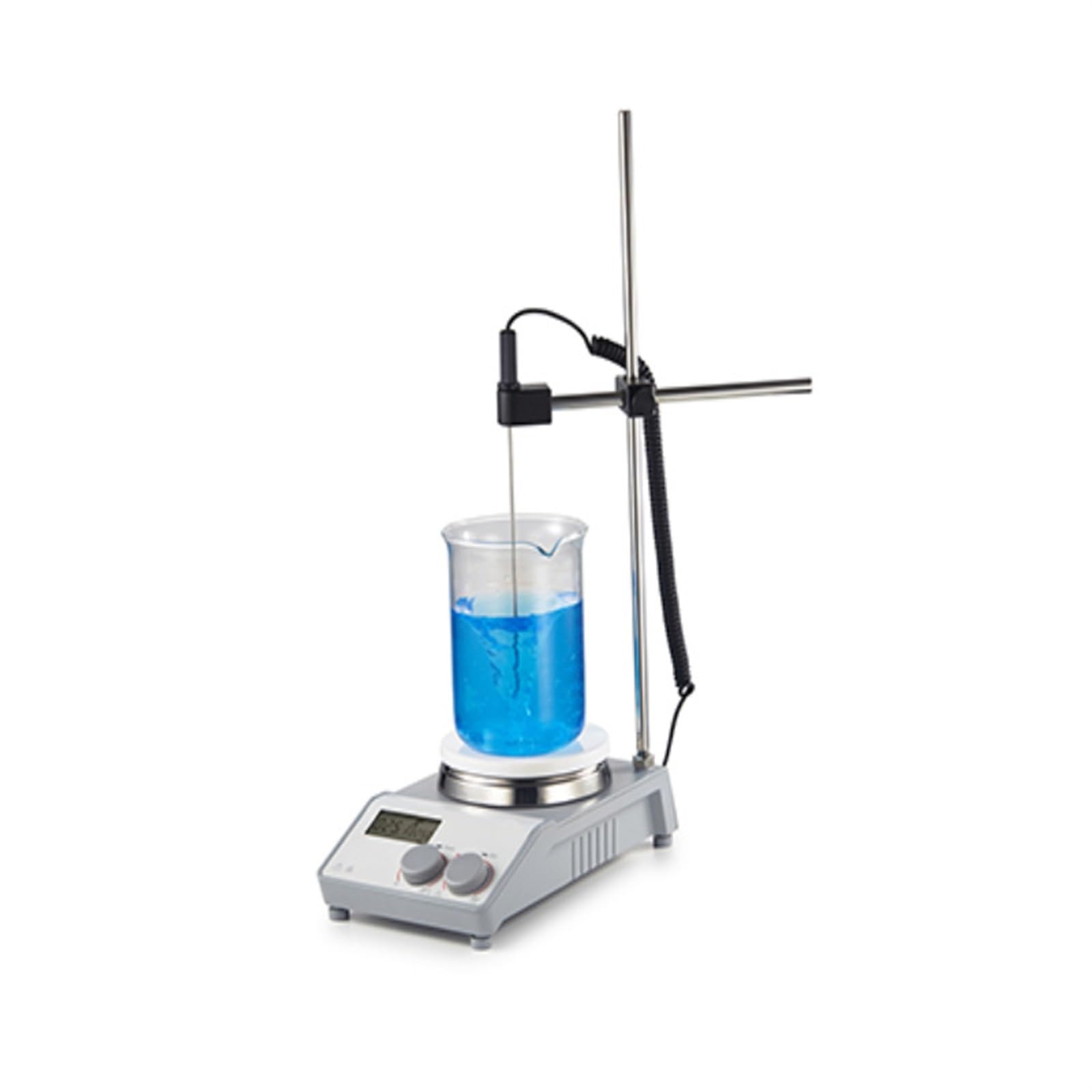 Mieszadło magnetyczne, Mieszadło magnetyczne do ogrzewania, sprzęt laboratoryjny chemii, LCD, cyfrowy, 1500 obr./min, mieszadło, płyta grzewcza z mieszadłem