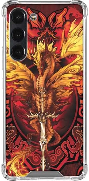 Skinit Clear Phone Case Compatible with Galaxy S23 Plus - Officially Licensed Fire Dragon by Ruth Thompson Design
