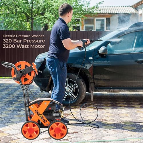 Image of STARQ X Heavy-Duty High Pressure Washer, 3200W Induction Motor, 320 Bar, Brass-Coated Pump, 15M Hose Pipe, Multi-Nozzle Cleaning Machine for Home & Personal Use
