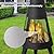 Vilobos Outdoor Wood Burning Chiminea Fire Pit - Heavy Duty Metal Design with Log Grate & Mesh Screen - Modern Fireplace for Patio, Backyard & Garden - Black