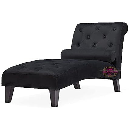 CRAFTCITY Couch and Reclining Sofa/Recliner Chaise Longue with Buster,for Bedroom, Living Room, Recliner Lounge Sofa (Black)
