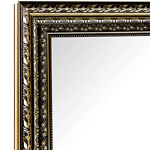 Ha Black&Gold Framed Rectangle Bathroom Mirrors For Wall,Wall Mounted Vintage Mirror Vertical Or Horizontal Hanging For Living Room,Bedroom (40''X24''Vintage) #TOP3