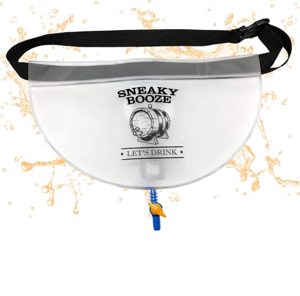 Sneaky Booze Hidden Flask Pouch For Men And Women: Portable 32oz Undetectable Alcohol Bag. Concealable Plastic Wine Liquor Body Hip Flasks. Disguised Leak Proof Travel Bags For Cruise Concert Festival