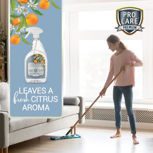 Image of ProCare Citrus Floor Cleaner (Made in USA) | Streak Free Cleaner for Tile, Stone, Laminate, Vinyl & Natural Wood Floor Cleaner for Mopping, Floor Cleaning Solution with Citrus Aroma -32oz Spray Bottle