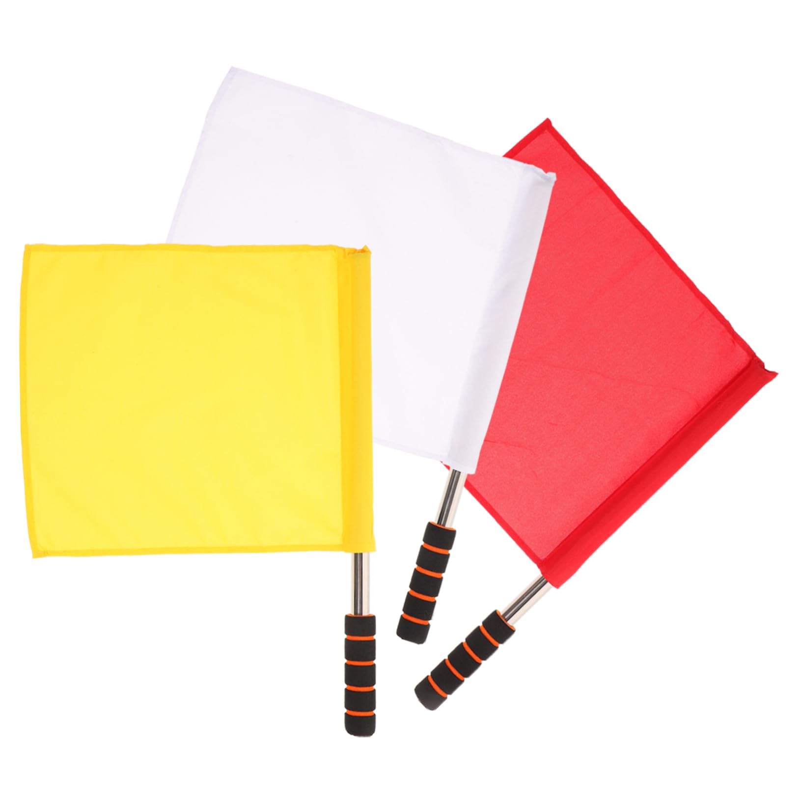 GOOHOCHY 3pcs Soccer Flags for Officials Red White Yellow Hand Flags Referee Sports Equipment