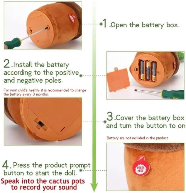 Miniatura 3 de VP Cactus bailarines, Puede Cantar y bailar el Cactus canta, repite, Baila, graba, LED (Canciones)