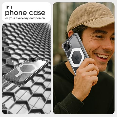 Image of Pikkme Back Cover for iPhone 15 Mag-Safe PC + TPU Transparent Hybrid Shock Absorption Bumper Case (Transparent Mag-Safe)