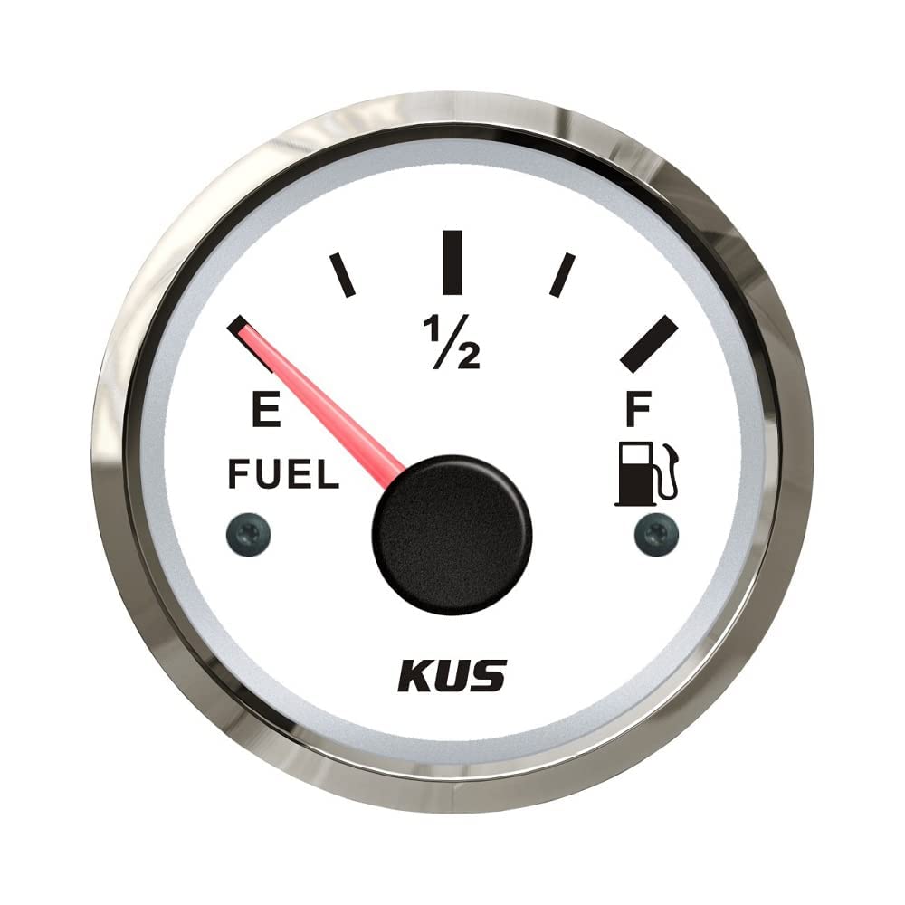 Oil Fuel Level Gauge Meter Indicator 0-190ohm 52MM(2") with Backlight 12V/24V White