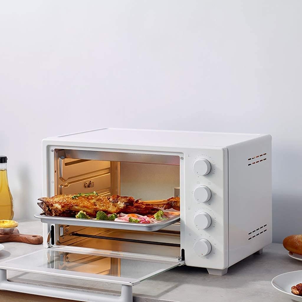 Forno elettrico,Forno a convezione Mini Forni Forno elettrico di controllo della temperatura indipendente di grande capacità da 32 L dall'alto verso il basso, piccolo forno elettrico rotante a 360