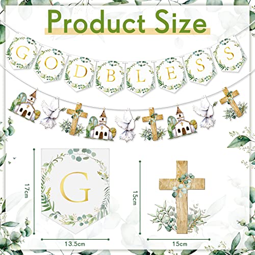 2 Pcs First Holy Communion Gold Glitter Baptism Banner Decorations Baptism Decorations God Bless Banner Christening Decorations Confirmation Decorations Kids' Party Banners Baby Shower Girl Boy Party #TOP10