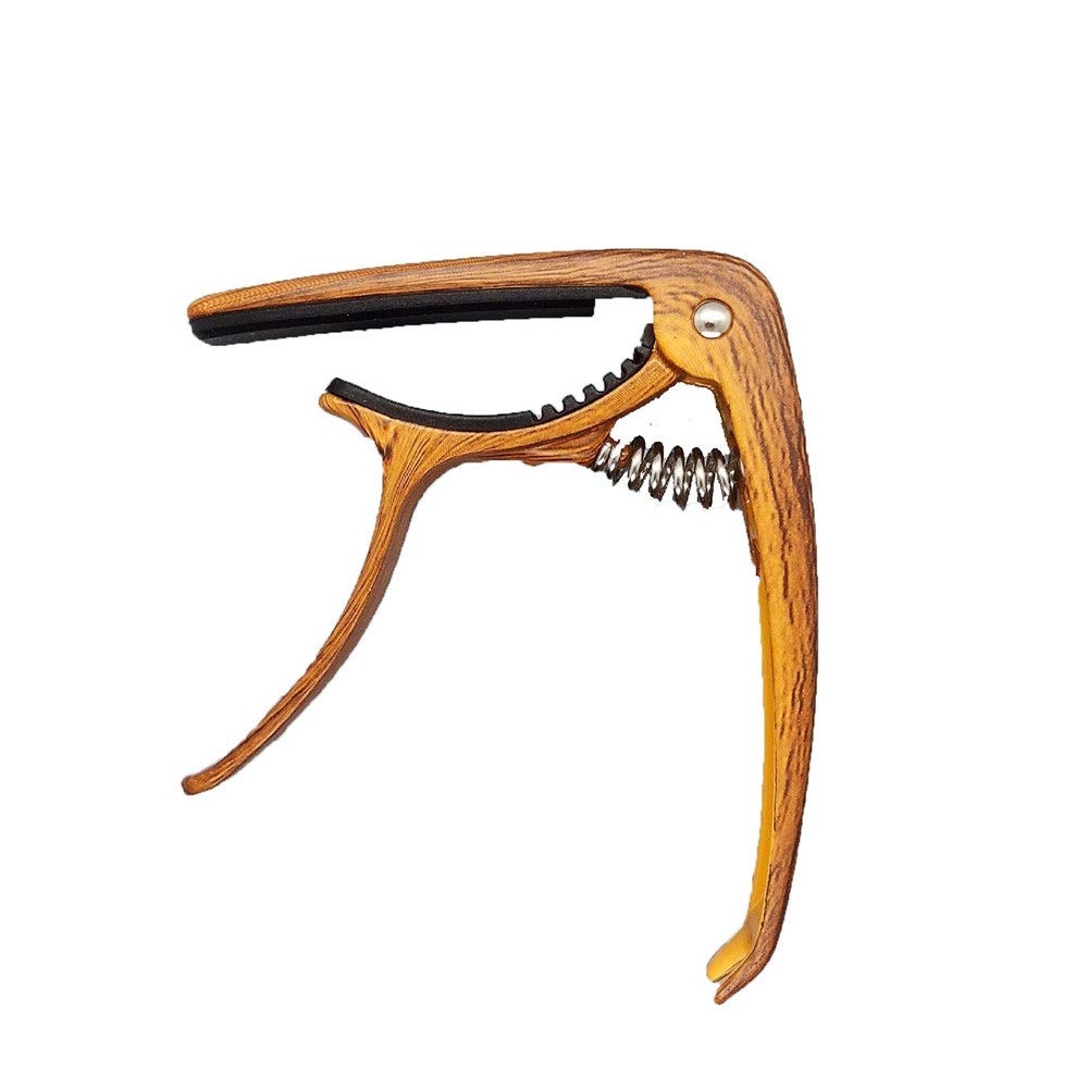 Gitara Capo Akcesoria do gitary Stop cynku Gitara capo Typ wyzwalania Uniwersalna gitara capo do łatwej transpozycji (kolor: brązowy, rozmiar: jeden rozmiar) (brązowy jeden rozmiar)